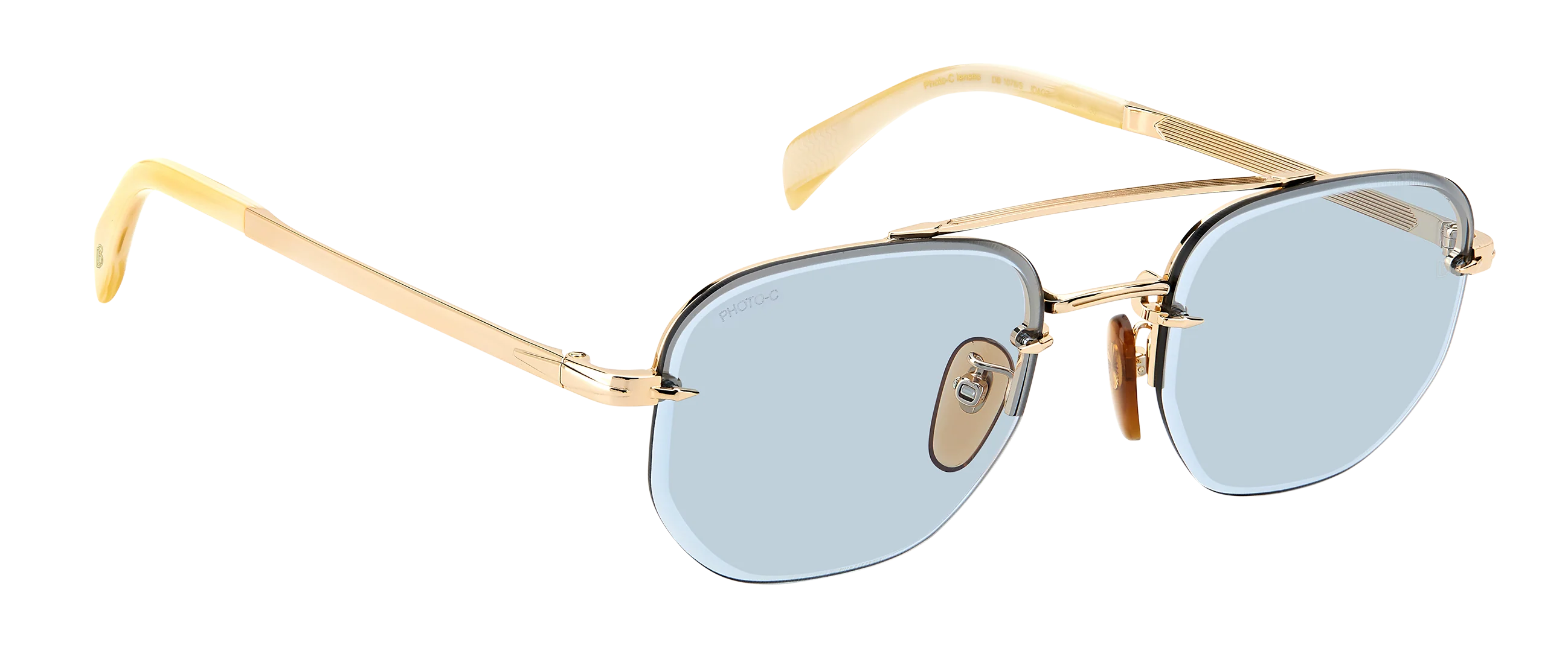 DB 1078/S - Gold Beige Horn - Azure Photocromatic - Image 3