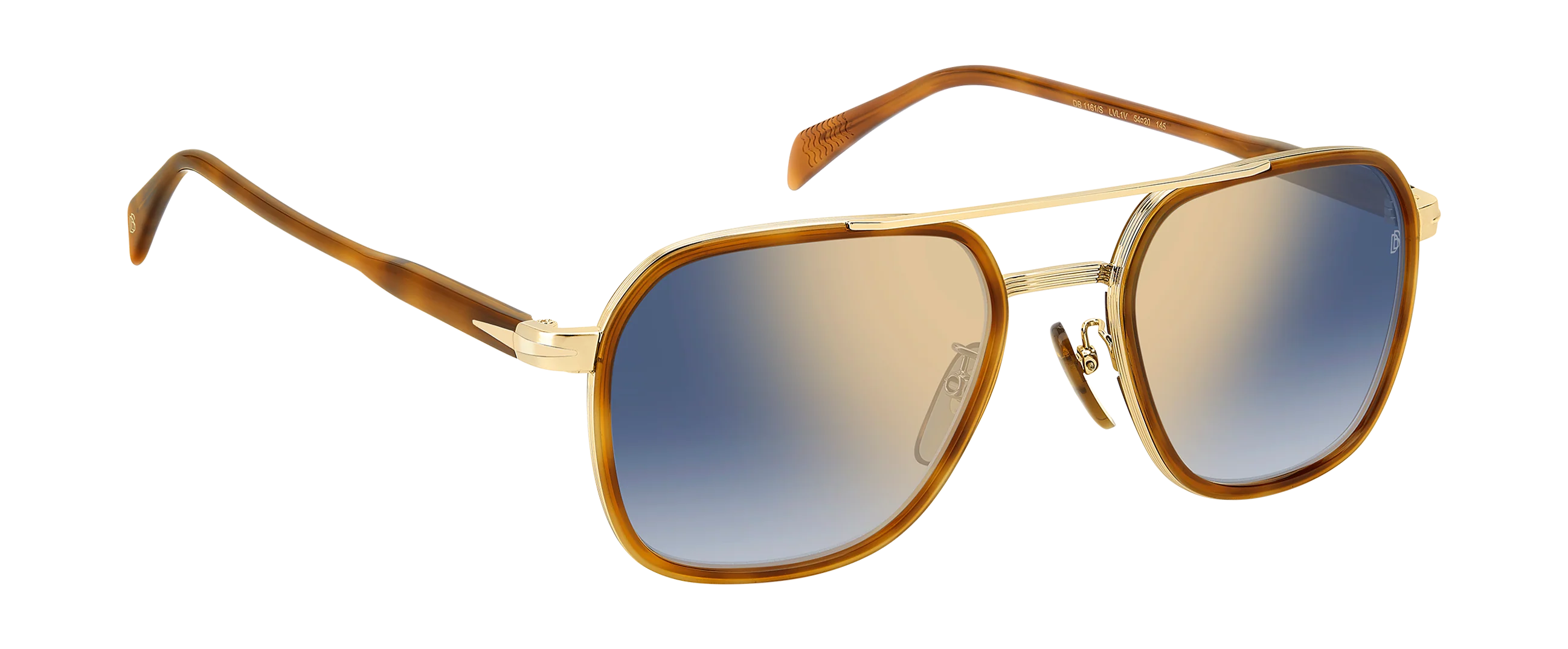 DB 1161/S - Brown Havana Gold - Blue Shaded Gold Mirror - Image 3