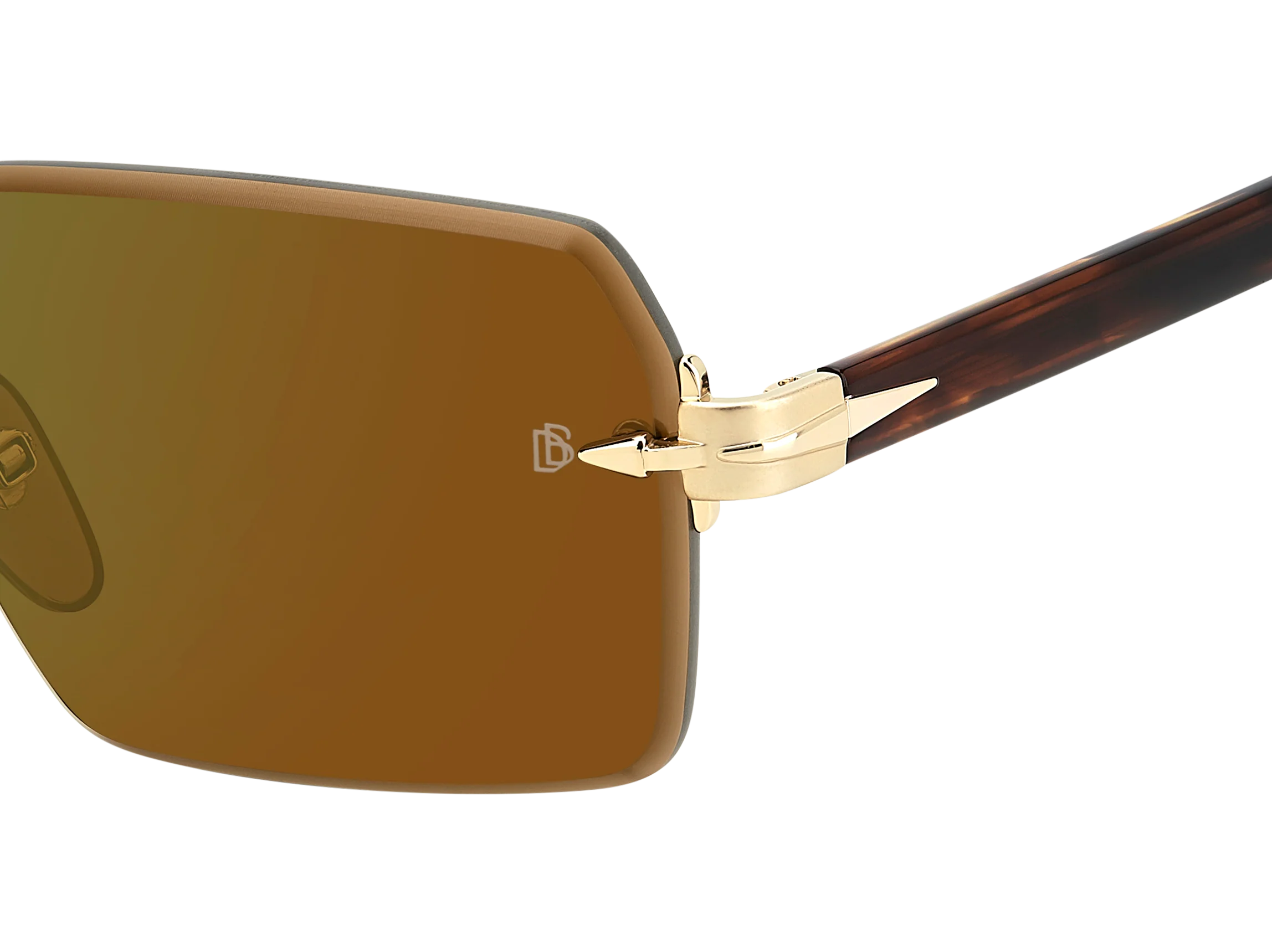 DB 7109/S - Gold Brown Horn - Green Mirror - Image 3